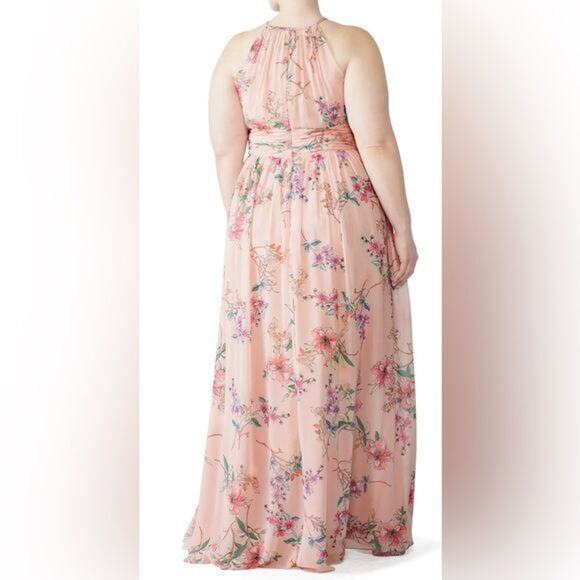 RTR Monique Lhuillier BridesmaidFloral Daniela Gown sz 10 Floral Wedding long - Picture 2 of 8